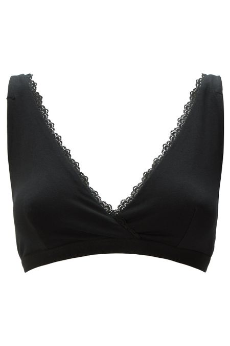 Bralette noire en coton bio - lace trim triangle, People Tree, photo 3