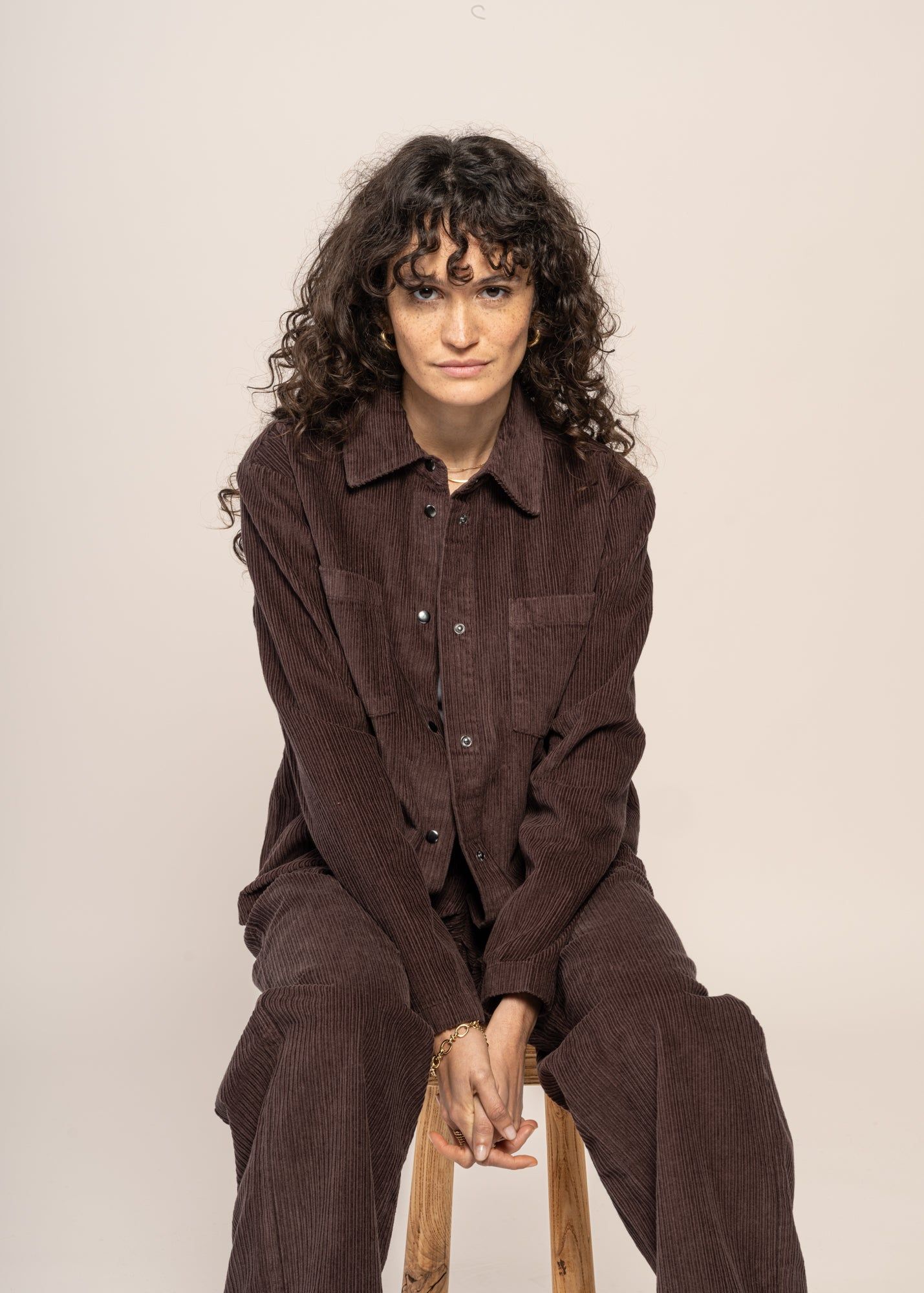 Cord-Overshirt aus Bio-Baumwolle | Braun "irrregular corduroy overshirt chocolate plum", Knowledge Cotton Apparel, Foto 1