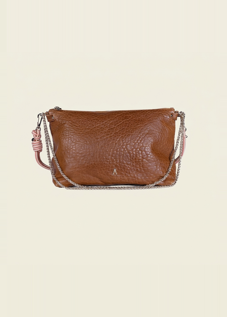 Sac bandoulière en cuir tannage végétal | marron "mallow - bubble havana s26"
