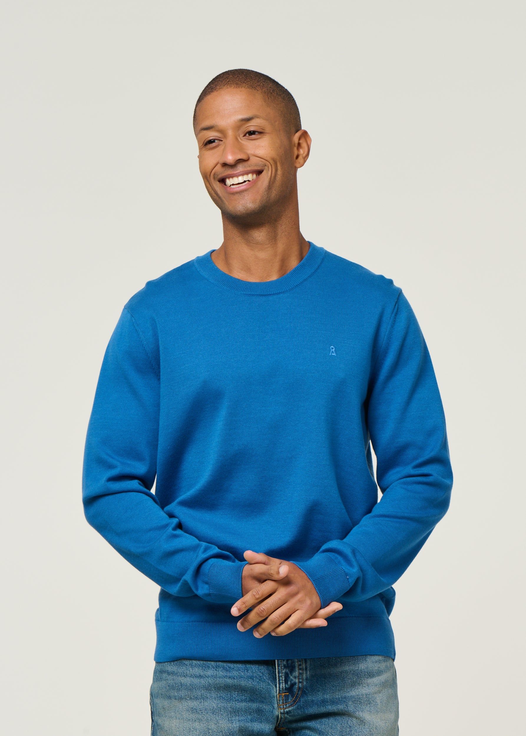Pull en coton biologique | bleu "loukaa knit sweater - dark morning", Armedangels, photo 1