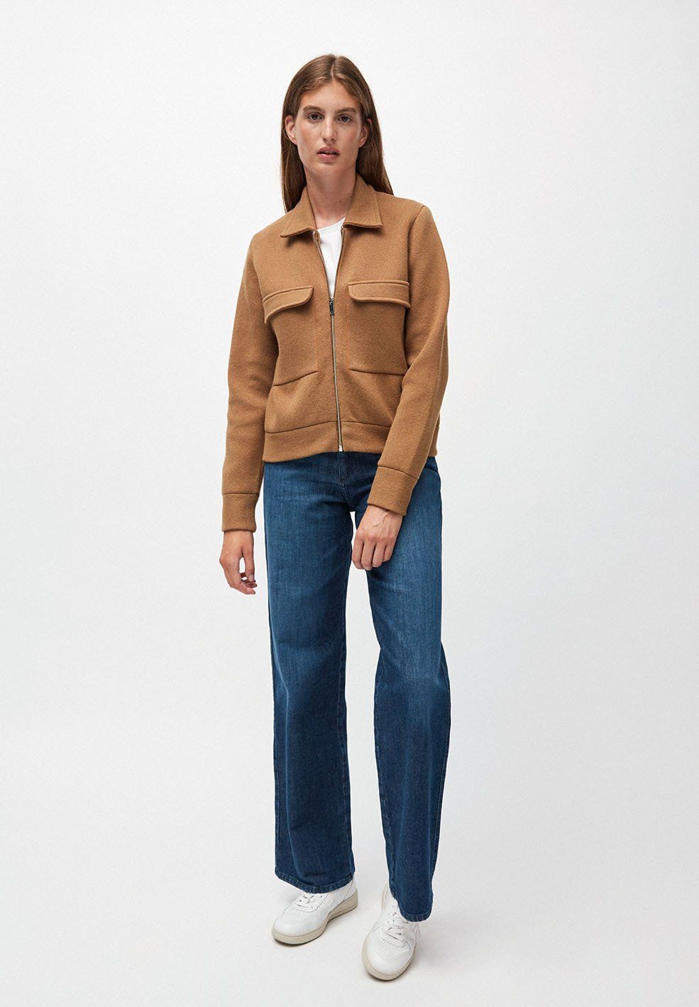 Veste marron en coton et laine bio  - alondraa, Armedangels, photo 4