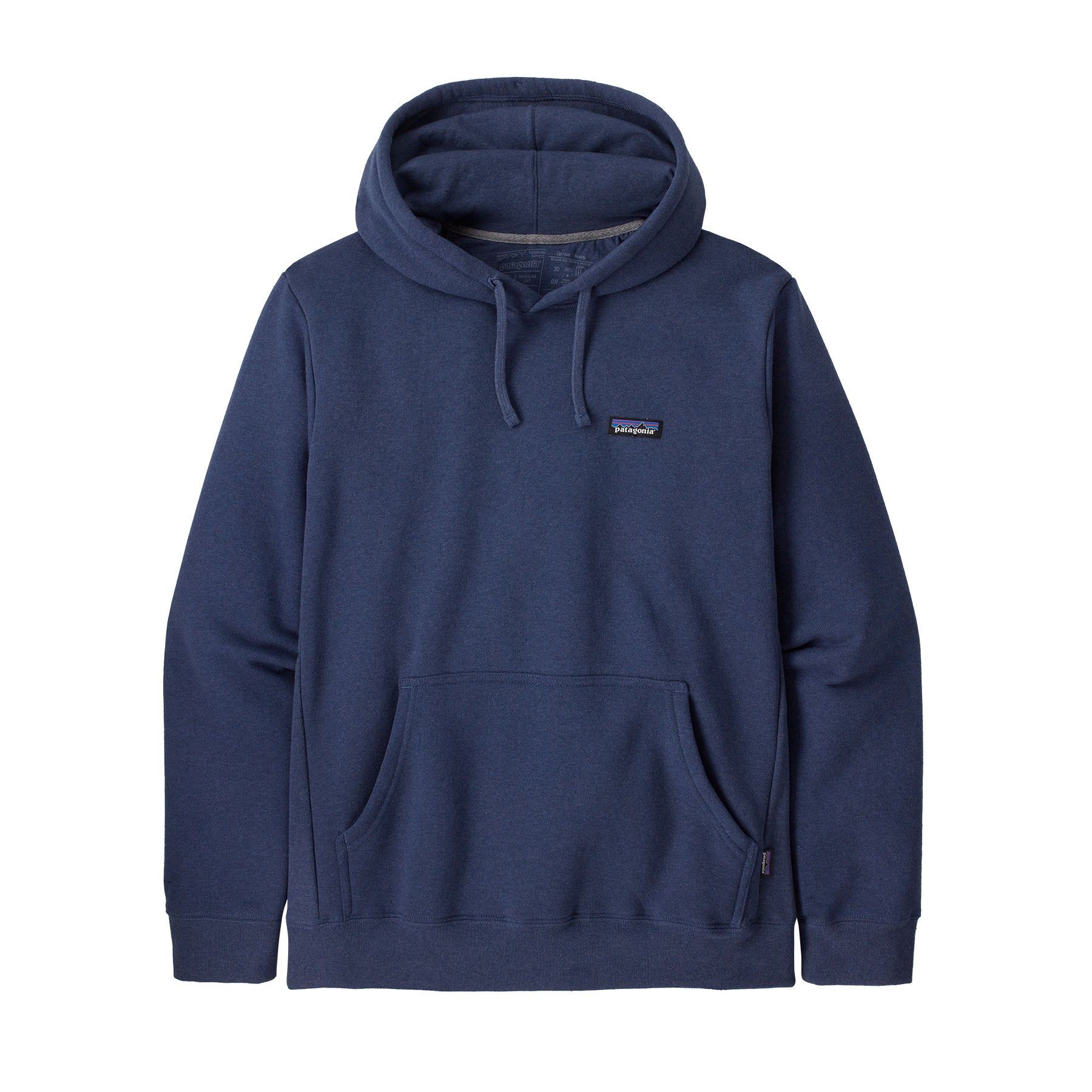 Sweat à capuche bleu en coton et matière recyclée - p-6 label uprisal hoody current blue, Patagonia, photo 5