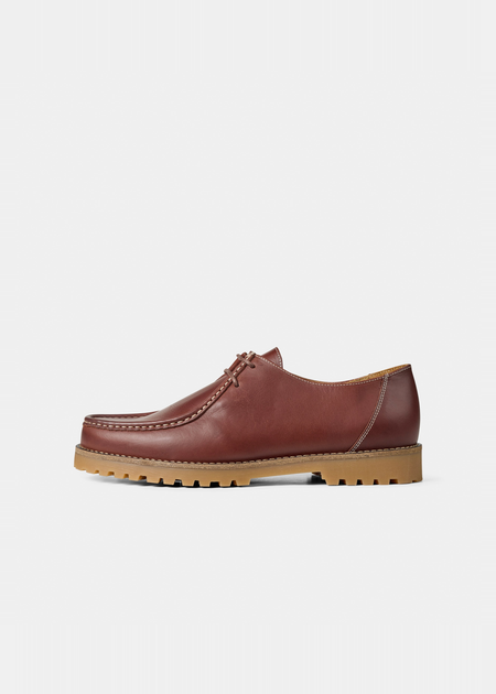 Chaussures en cuir certifié | marron "ollie moc toe - brown leather"