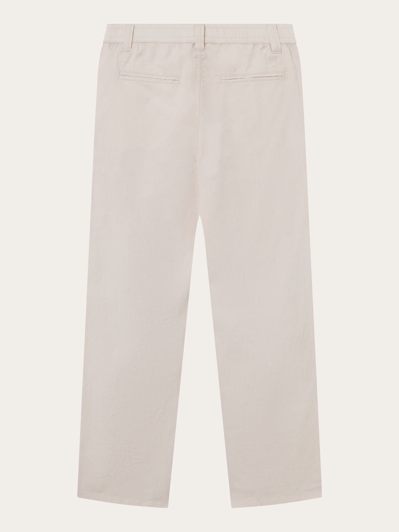 Pantalon léger beige en coton bio - loose slack pant light feather gray, Knowledge Cotton Apparel, photo 8