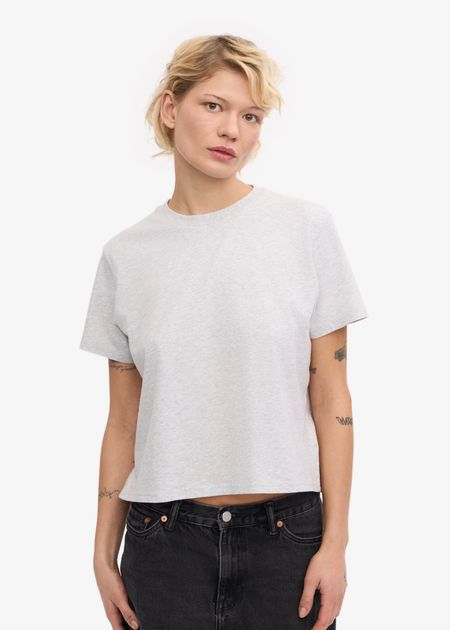 T-shirt en coton bio | gris clair "snow melange"