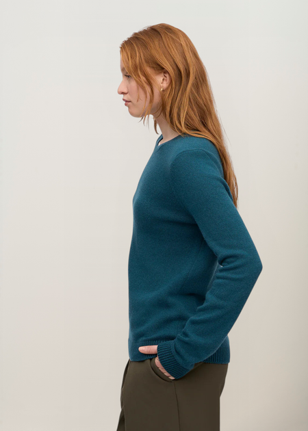 Pull en laine mérinos recyclée | turquoise "women classic merino wool crew - ocean green", Colorful Standard, photo 4
