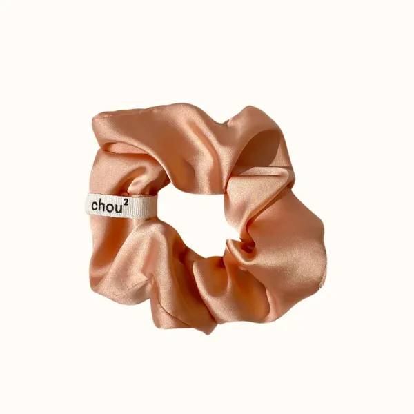 Chouchou en matière upcyclée | orange "satin pêche", Chou²