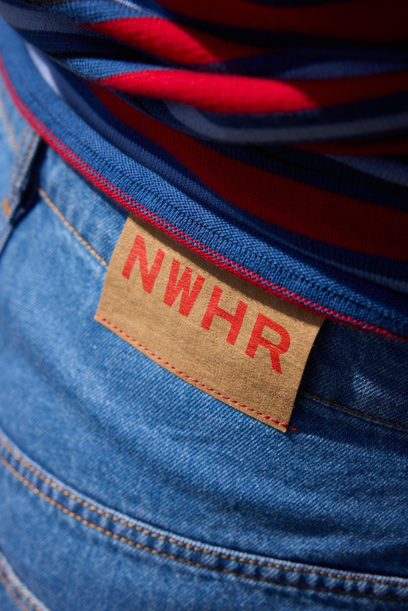 Short denim en coton bio | bleu "nowhere denim short", NWHR, photo 3