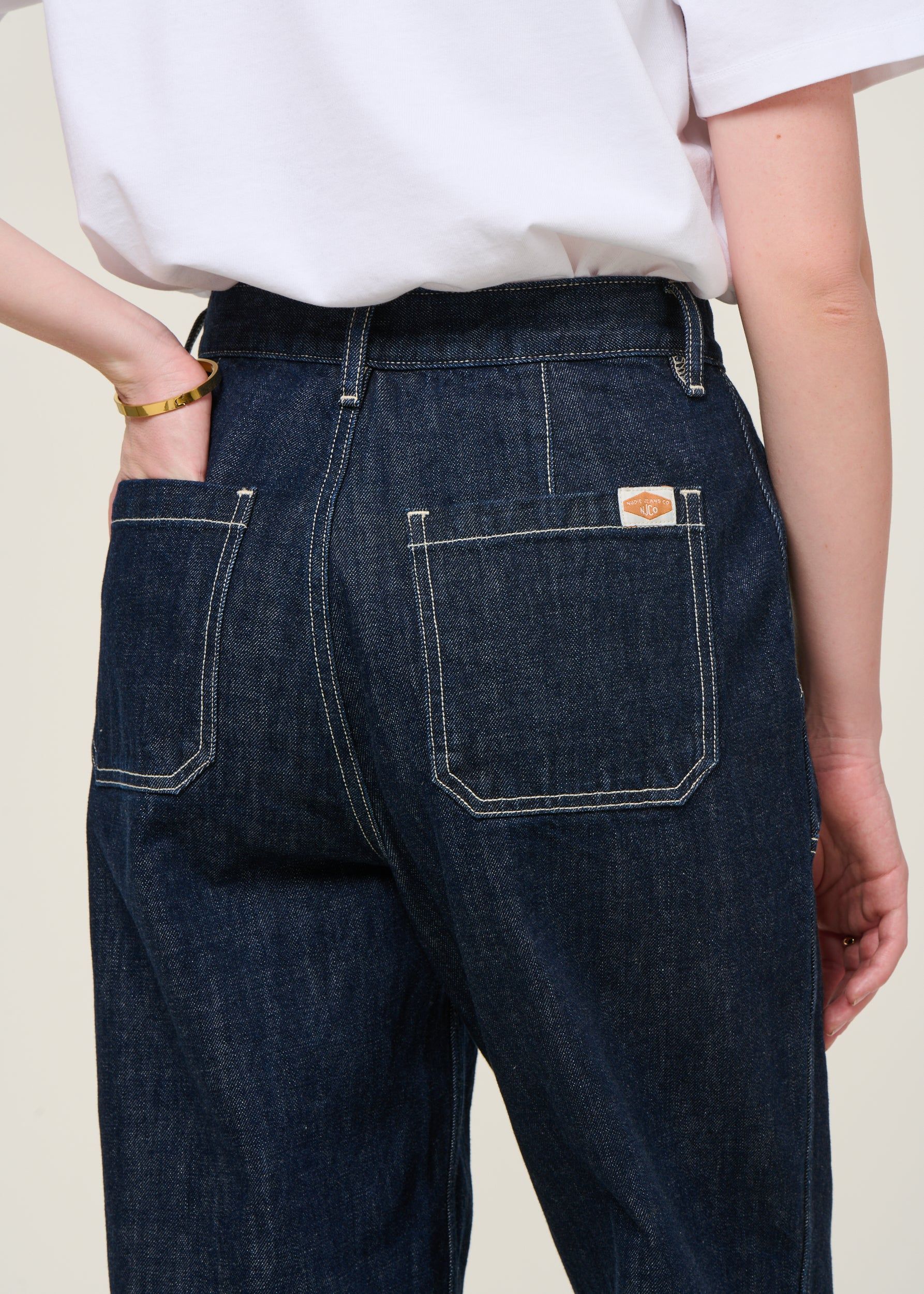Jean en coton bio | bleu "wendy double knee denim pants - dark blue", Nudie Jeans, photo 2