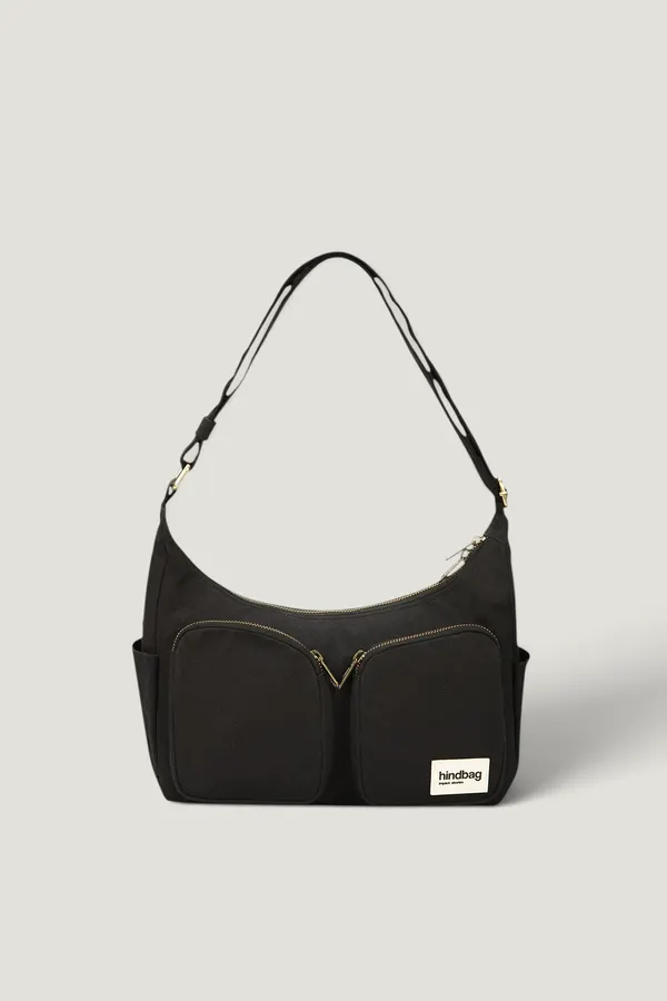 Sac multipocket en coton bio | noir "emile noir", Hindbag