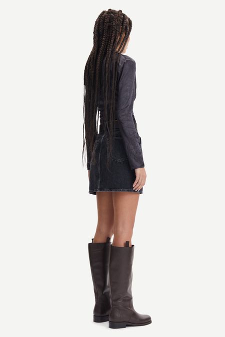 Jupe en jean noire en coton bio - norma skirt black blizzard, Samsoe Samsoe, photo 5