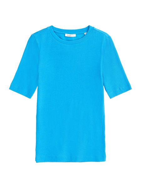 T-shirt côtelé en coton bio | bleu "rib t-shirt malibu blue", Knowledge Cotton Apparel, photo 5