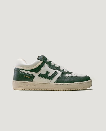 Vegane Sneaker aus recyceltem Material | Weiß und Grün "retro 86s forest pearl", Flamingos Life, Foto 1