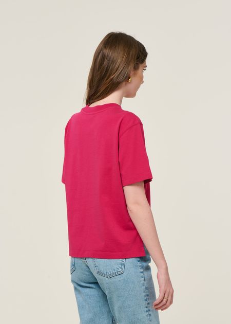 T-shirt boxy en coton bio | fuchsia, WeDressFair, photo 3