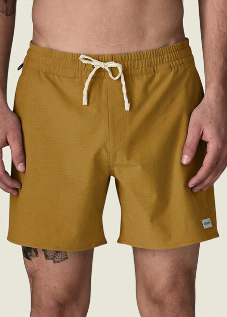 Short de bain en polyester recyclé et coton bio | camel "home waters volley shorts - 16 in." - Patagonia