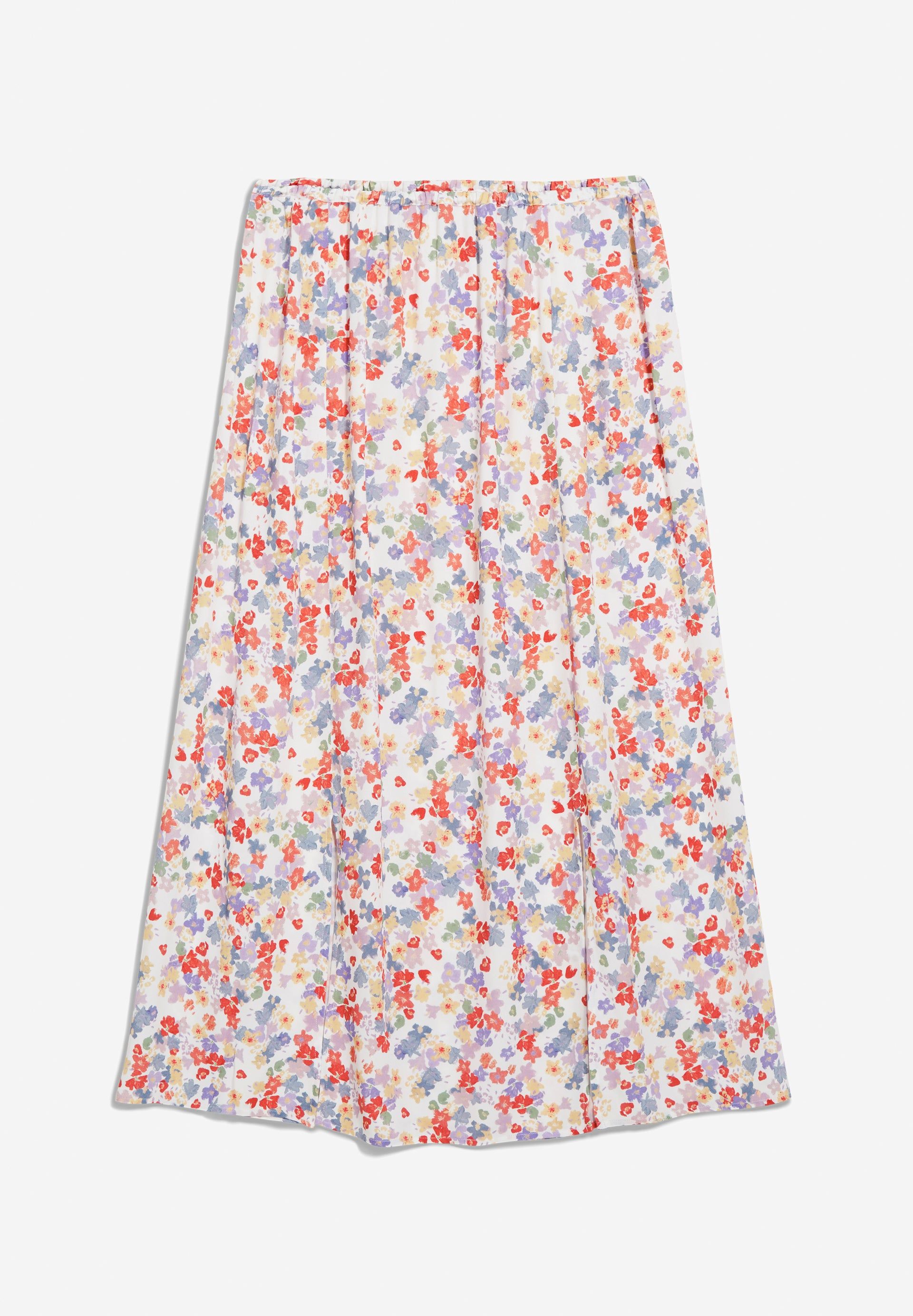 Jupe longue fleurie en ecovero - katinkaa flora confetti white, Armedangels, photo 4