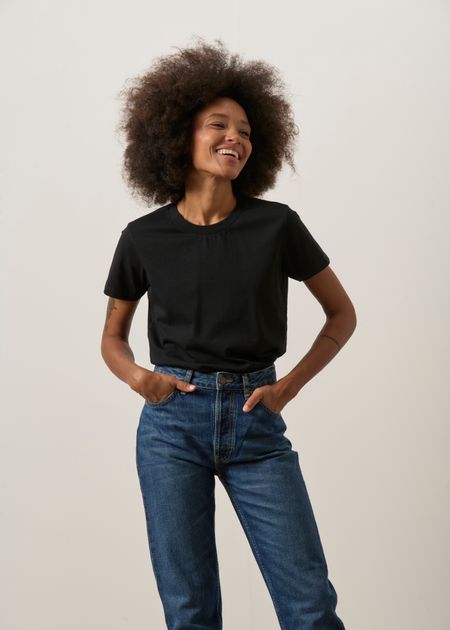 T-shirt en coton bio | noir - WeDressFair