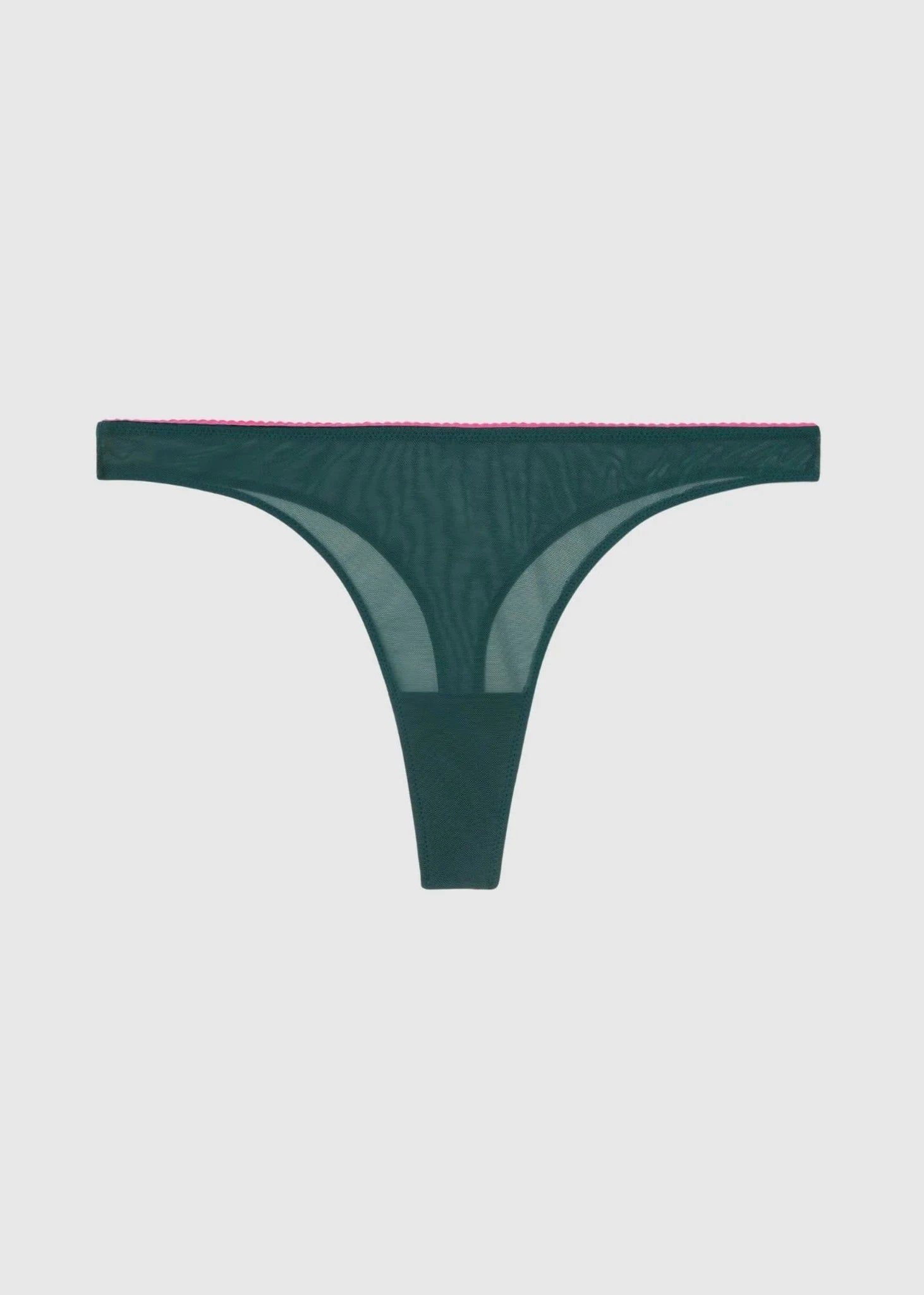 String aus recycelten Materialien | Grün "mesh thong - pine/candy pink", Understatement, Foto 2