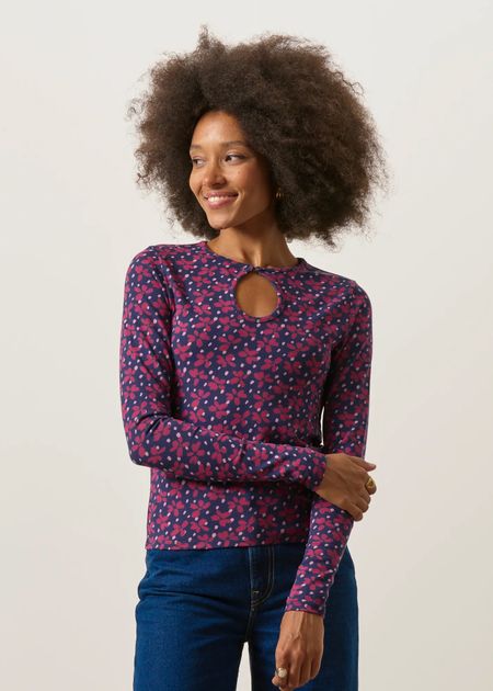 Top manches longues en viscose EcoVero  | "gaia" imprimé 