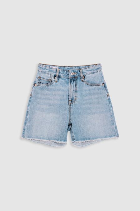 Short en denim de coton bio | bleu délavé "liora short blue reef super light used"