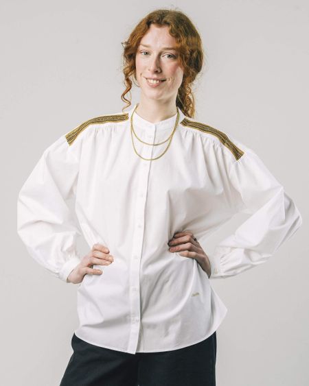 Weiße Bluse aus Bio-Baumwolle - ribbon boho offwhite, Brava Fabrics, Foto 2