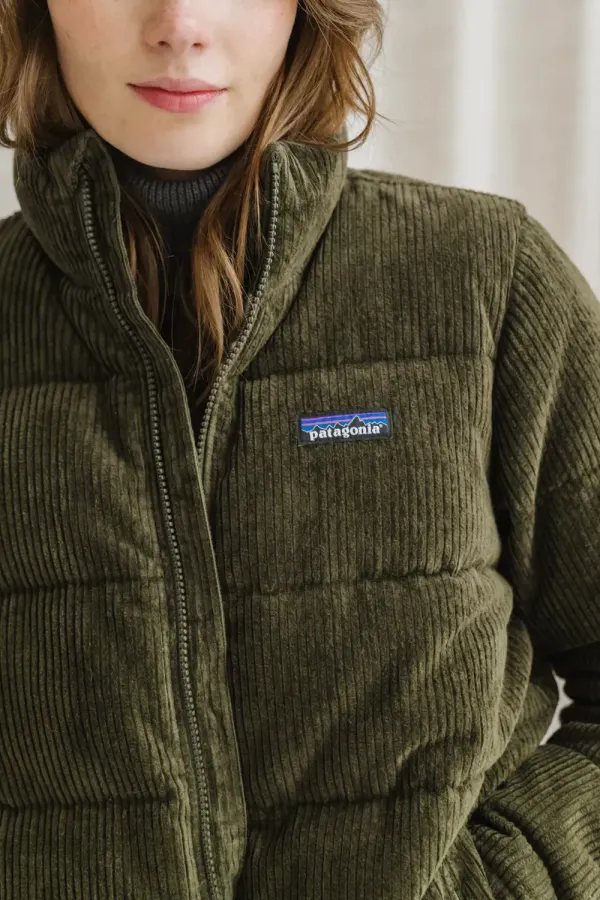 Doudoune velours en coton bio et duvet recyclé | vert "Cord fjord jkt - bsng", Patagonia