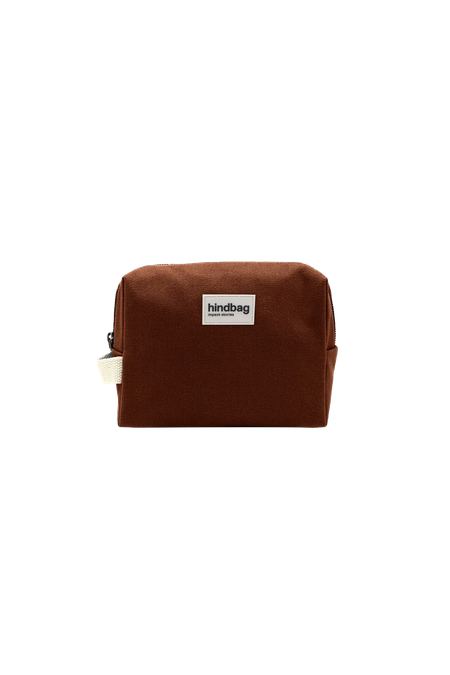 Trousse de toilette en coton bio | chocolat "leon chocolat - Hindbag