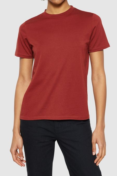 T-shirt en coton bio | rouge "basic pima cotton t-shirt fired brick"