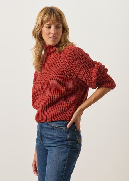 Strickpullover aus Bio-Baumwolle | rot "Ola - mid red", Jan'n June, Foto 5