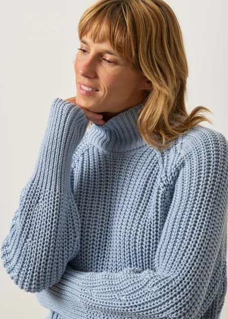 Pull maille en coton bio | bleu "Ola - pale blue", Jan'n June