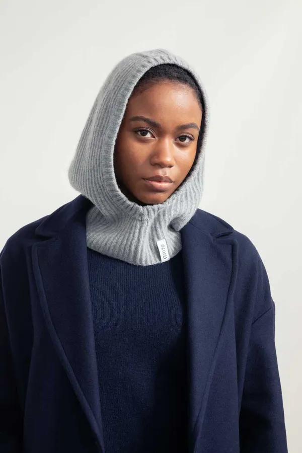 Cagoule en cachemire recyclé | gris clair "marika - grigio calce", Rifò