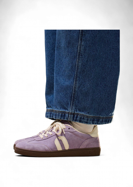 Baskets en cuir certifié | violet "baskets basses lucia - lilas-écru" - Odaje ex M.Moustache