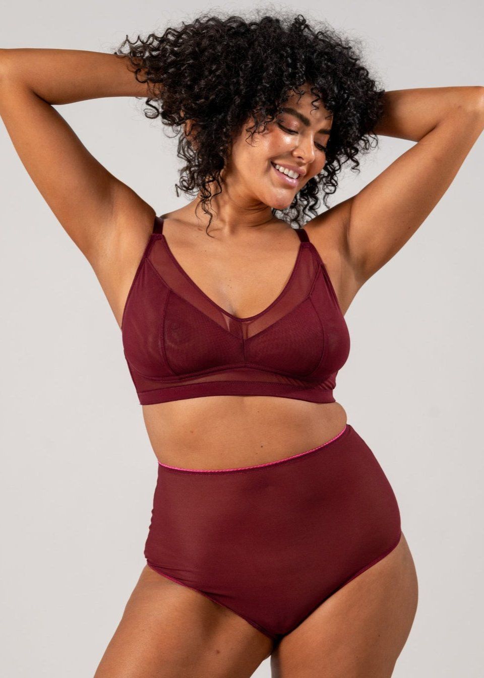BH aus recycelten Materialien | Bordeaux "mesh support+ bralette - burgundy", Understatement, Foto 4