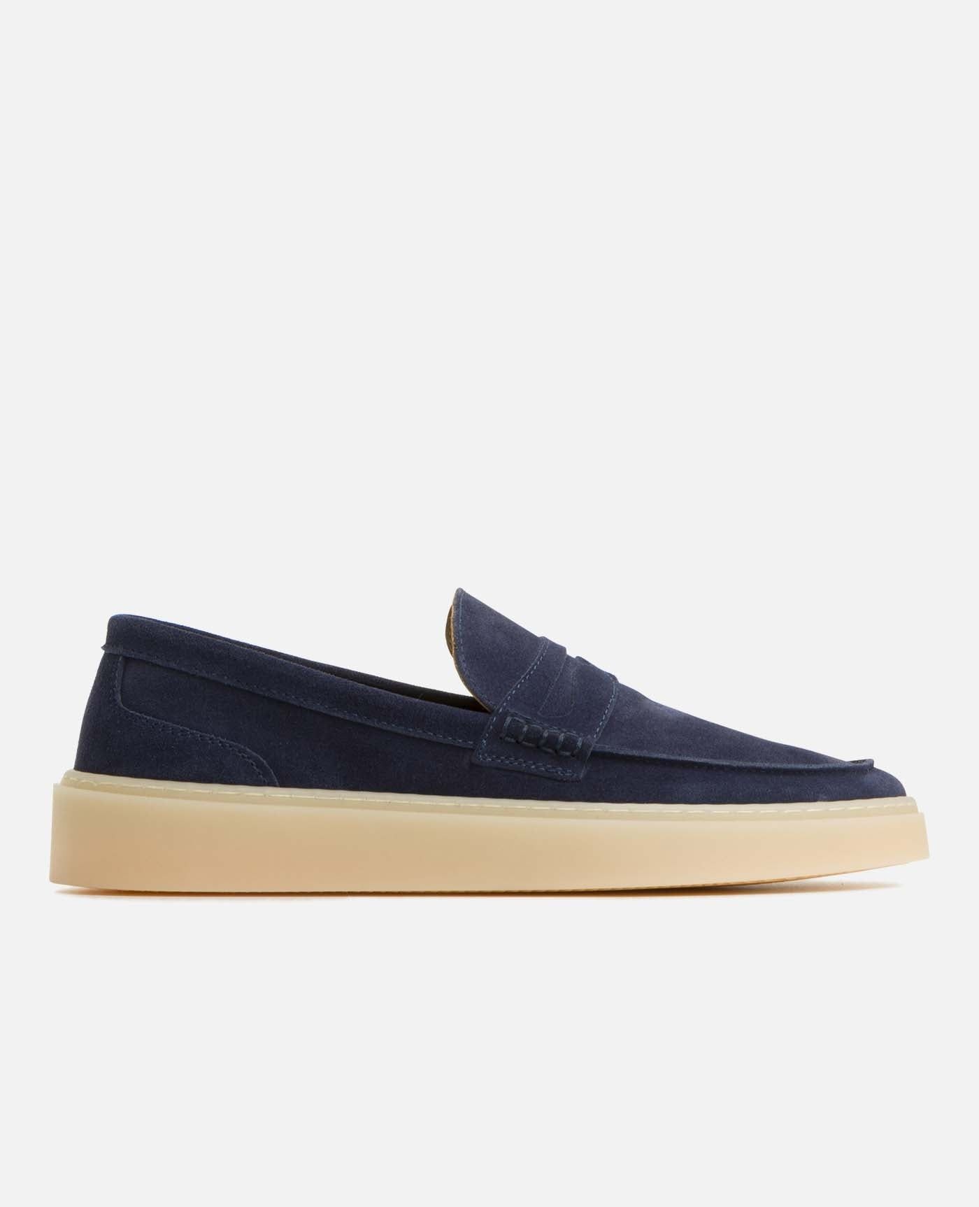 Mocassins en croûte de velours certifiée | marine "debonair marine", KOST Paris, photo 1