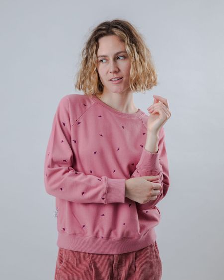 Sweat en coton bio | rose "dusk raglan cotton sweatshirt - rose"