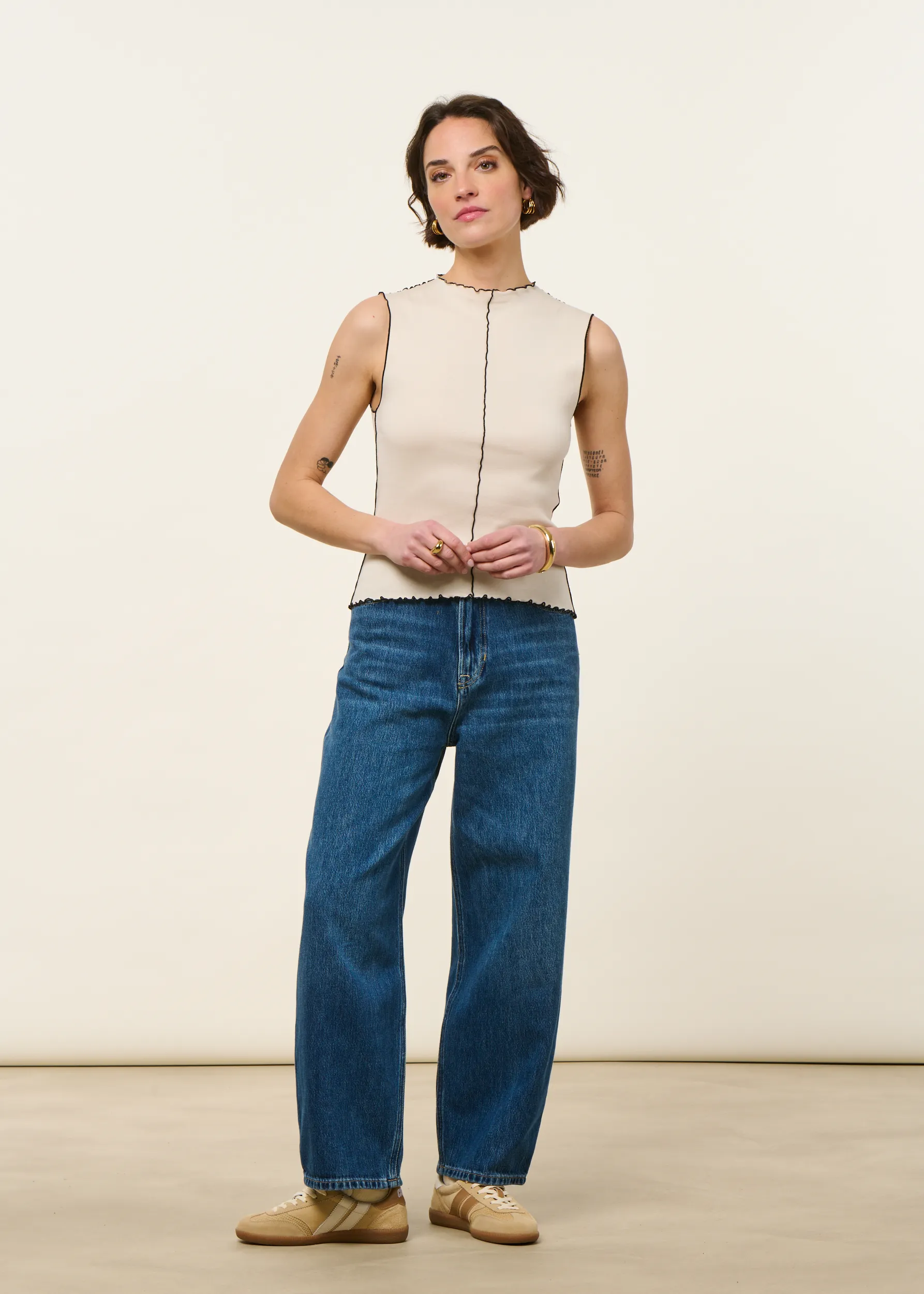 Top en coton bio | écru "Pin-tucked top organic cotton - nature white", Rotholz, photo 4