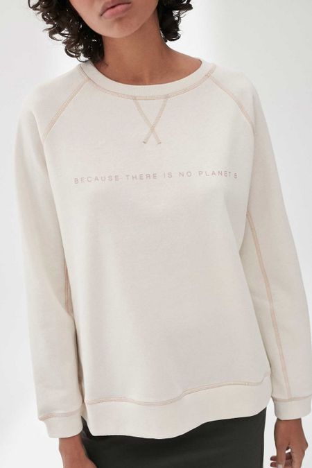 Sweat imprimé blanc en polyester recyclé - ross basic because