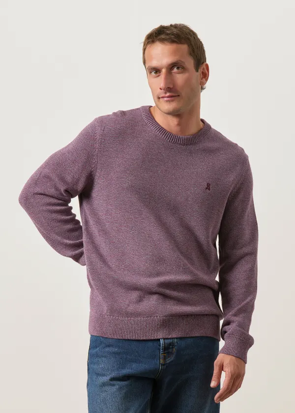 Pull en coton bio | violet "Alvaario knit sweater - velvet red-moonlit lilac-dusty moon", Armedangels