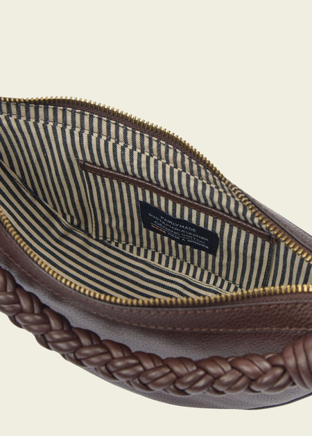 Sac en cuir certifié | chocolate "leo mini - chocolate soft grain (twisted handle)", O My Bag, photo 5