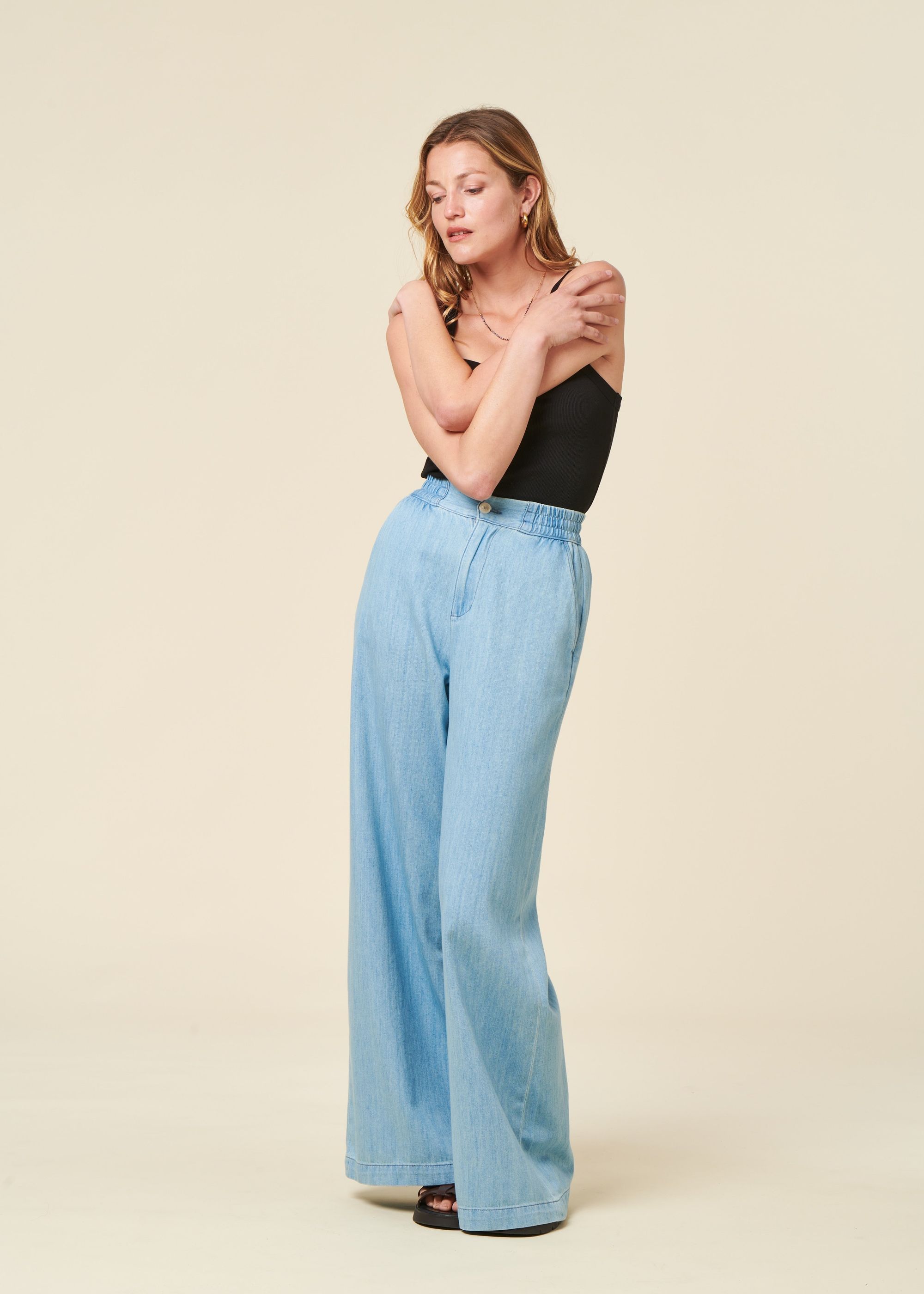 Pantalon en lin | bleu "lilian - alabama super light", Kings of Indigo, photo 1