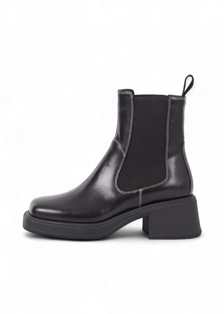 Bottines en cuir certifié | noir "dorah - black white"