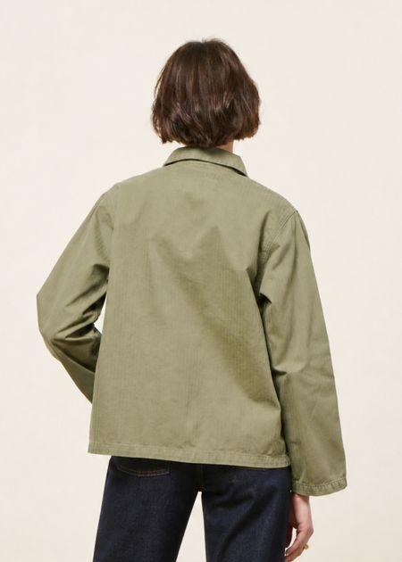 Veste légère en coton bio | vert "lovis herringbone jacket - pale green", Nudie Jeans, photo 3