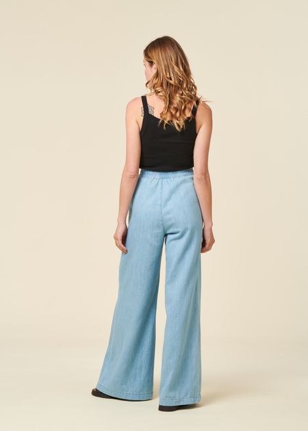 Pantalon en lin | bleu "lilian - alabama super light" - Kings of Indigo