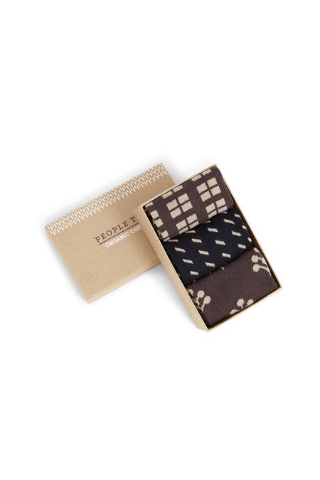 Pack 3 paires de chaussettes hautes à motifs en coton bio