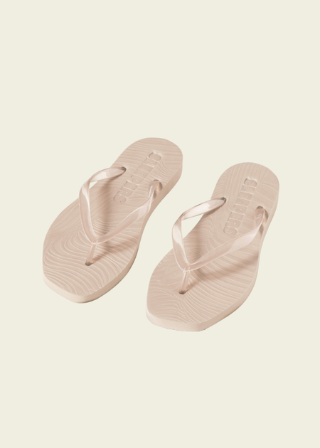 Tongs en caoutchouc naturel | beige "Tapered eggnog clear trans"