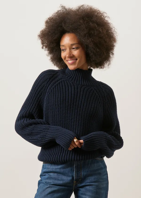 Pull maille en coton bio | bleu "Ola - nightfall", Jan'n June