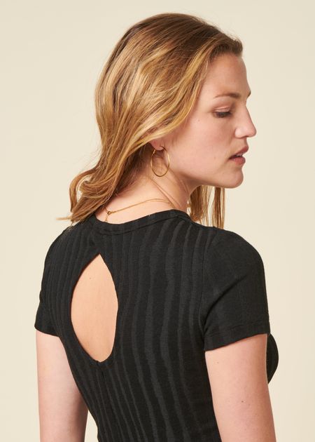 Top en lyocell et coton bio | noir "black rue top"