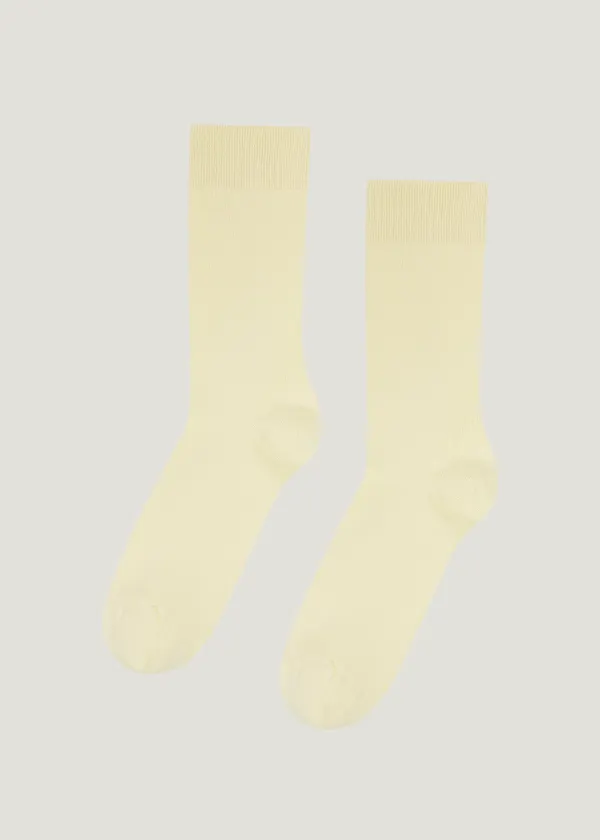 Chaussettes en coton bio | jaune "soft yellow", Colorful Standard