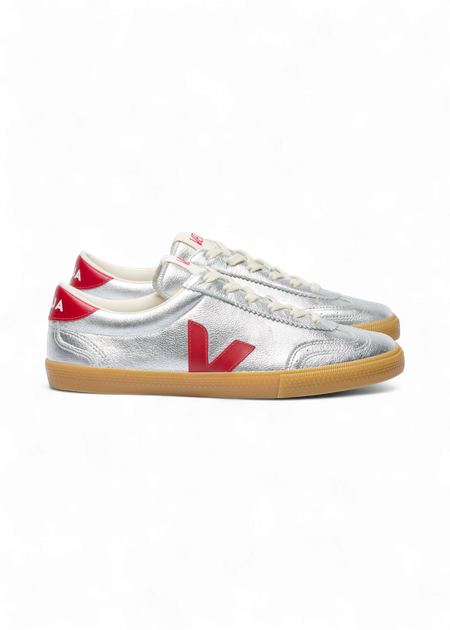 Baskets en cuir | orange et argenté "volley - silver_pepper" - Veja