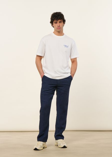 Pantalon léger en lin bio | marine "loose linen pant total eclipse", Knowledge Cotton Apparel, photo 4